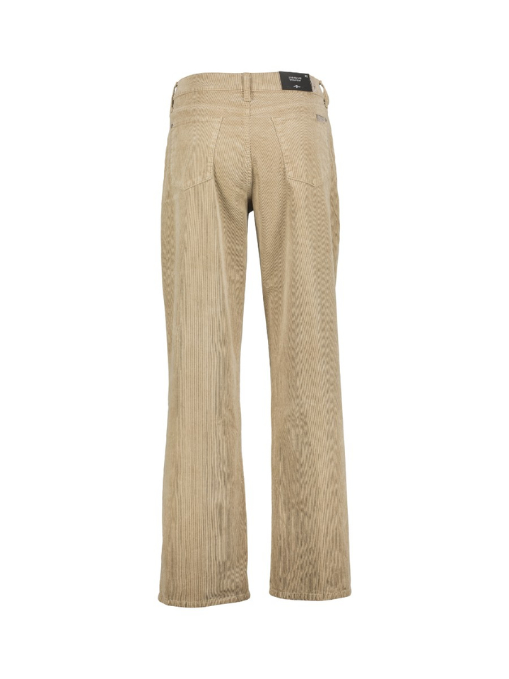 Beige straight fit broek in ribfluweel Stoverpipe Straight