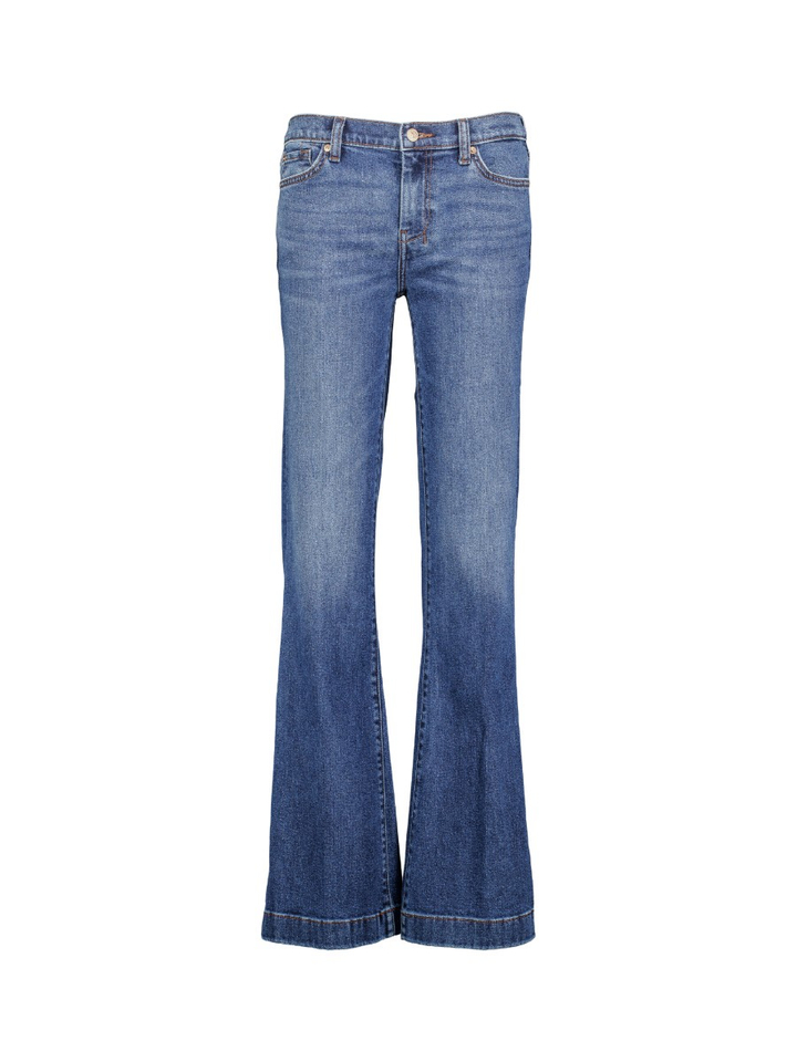 Donkerblauwe flared fit broek met strass op de achterzakken Dojo For All Mankind 