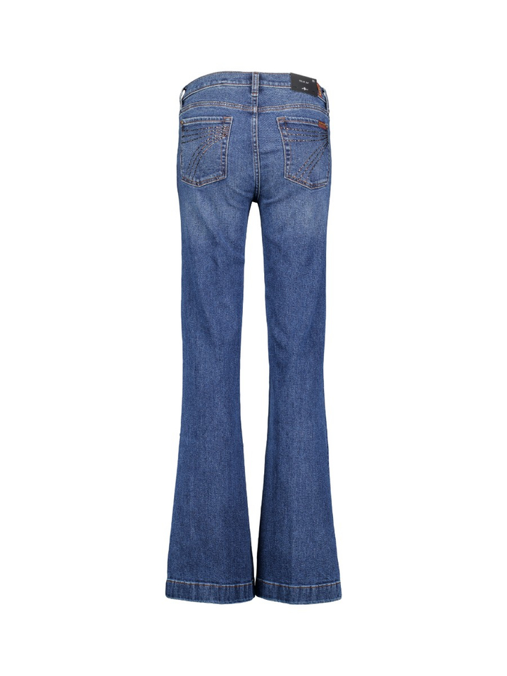 Donkerblauwe flared fit broek met strass op de achterzakken Dojo For All Mankind 