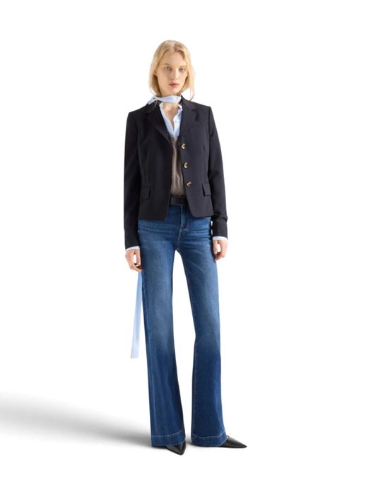 Donkerblauwe flared fit broek met strass op de achterzakken Dojo For All Mankind