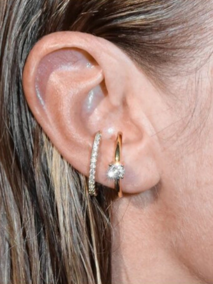 Gouden oorbel Solitaire Hug Billon Avenue 