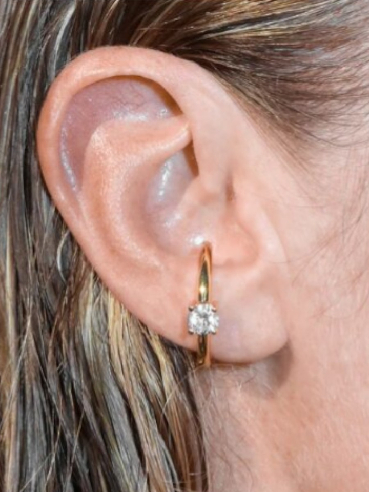 Gouden oorbel Solitaire Hug Billon Avenue 