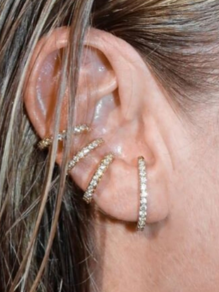 Zilver diamond hug earstud Billion Avenue 