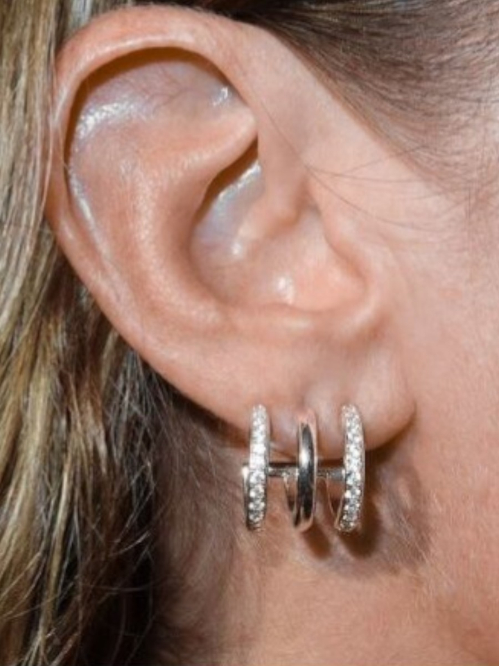 Zilver trio Ivy earstud Billion Avenue