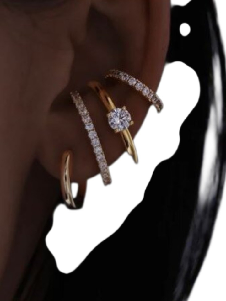 Gouden Classic diamond earcuff Billion Avenue