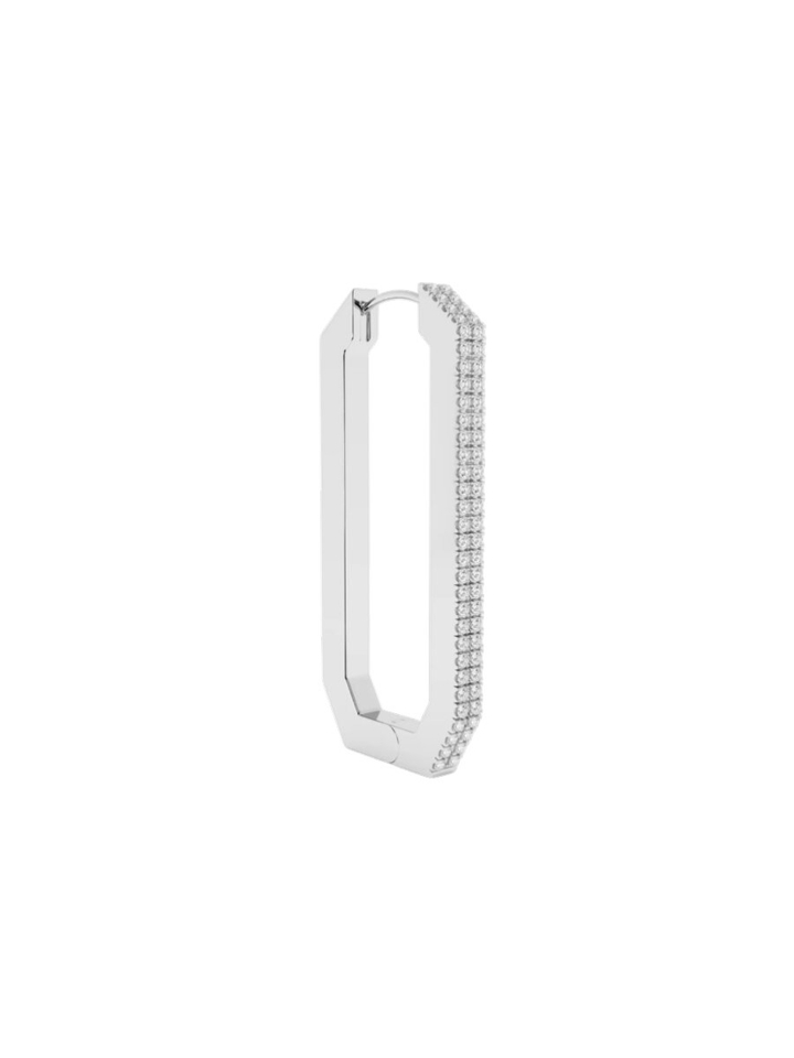 Zilver oorbellen Octa max short diamond Billion Avenue