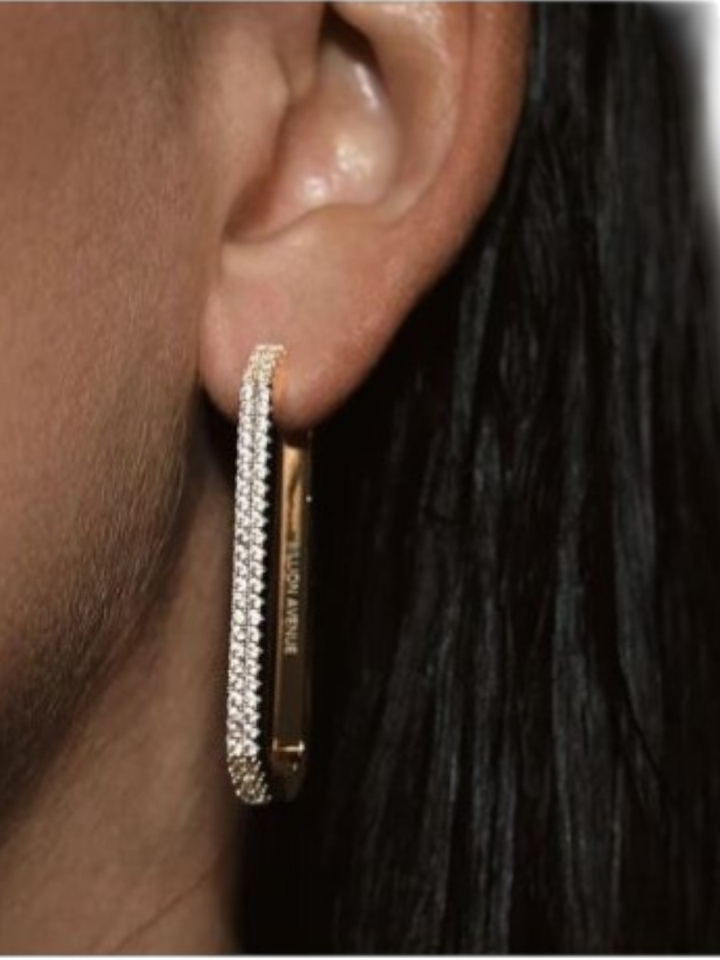 Gouden oorbellen Octa max short diamond Billion Avenue 