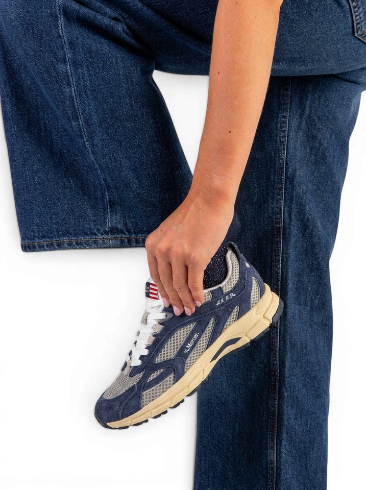 Blauwe lage sneaker The Re-Run Americana 