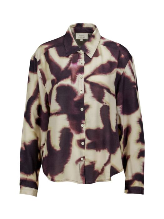 Beige/paarse blouse met print Signe Nature