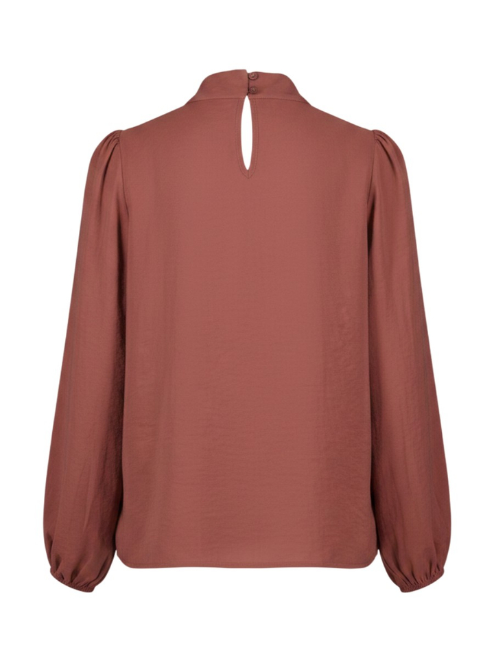 Bordeaux blouse met pofmouwen Signe Nature