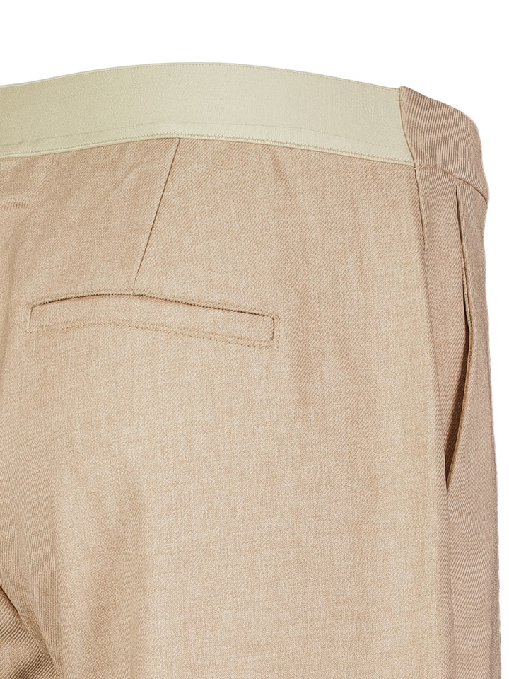 Beige broek met rechte pijpen en elastiek achteraan Signe Nature