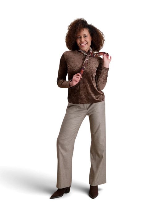 Beige broek in ruit motief Signe Nature
