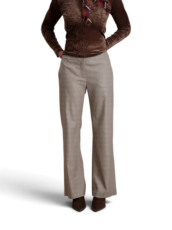 Beige broek in ruit motief Signe Nature