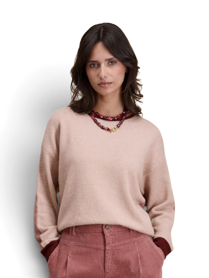 Roze multi-color trui Signe Nature