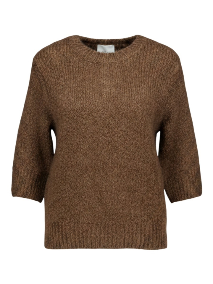 Donkerbruine pull met korte mouwen Signe Nature