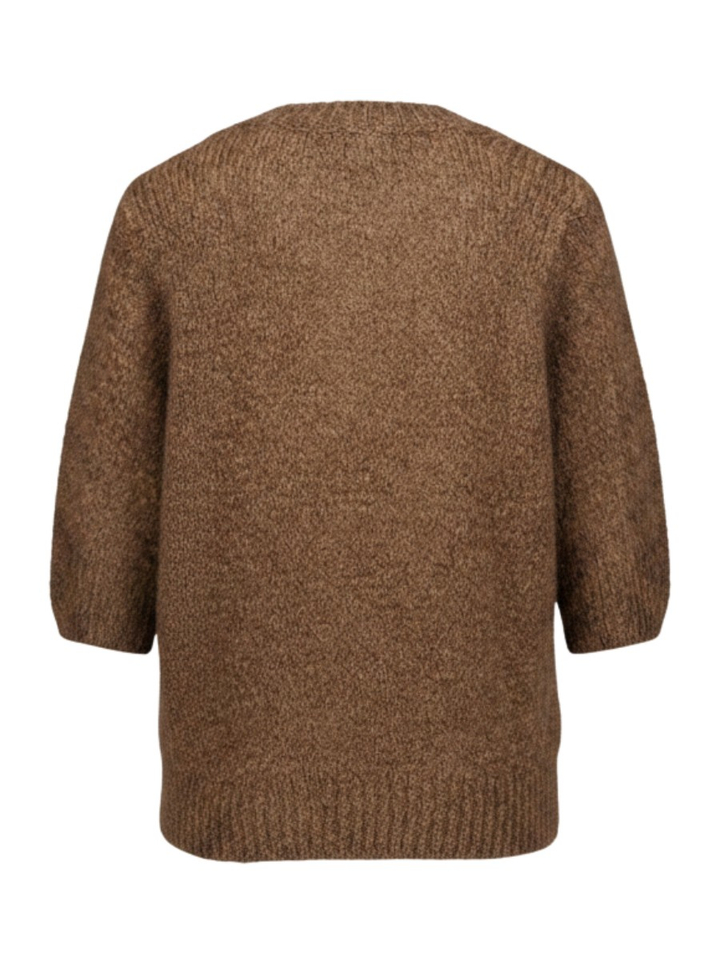 Donkerbruine pull met korte mouwen Signe Nature