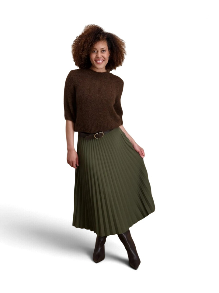 Donkerbruine pull met korte mouwen Signe Nature