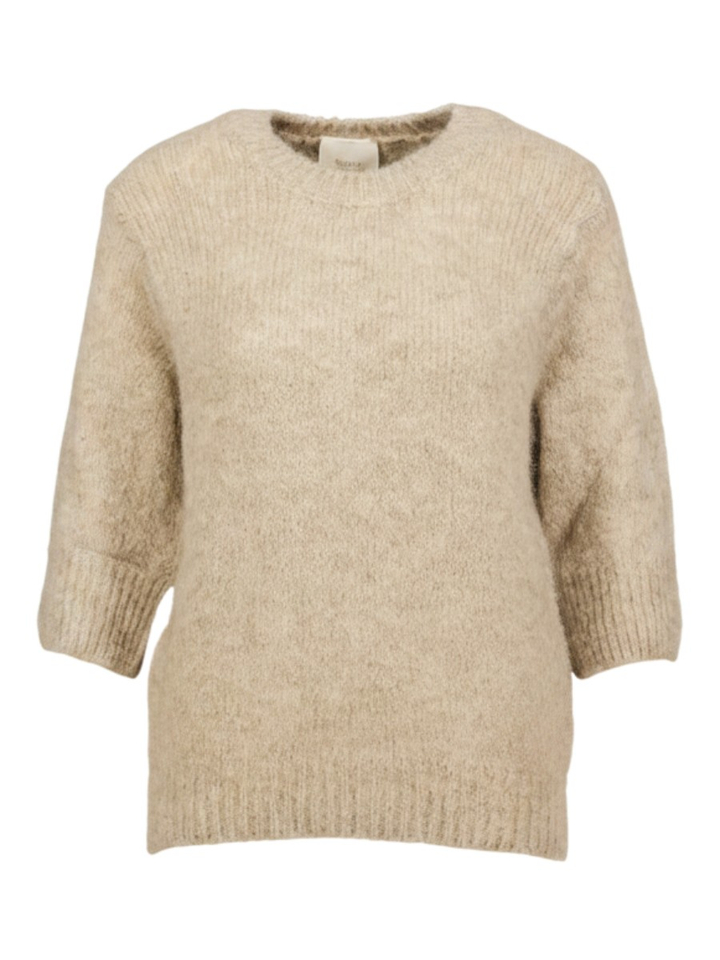 Beige pull met korte mouwen Signe Nature 