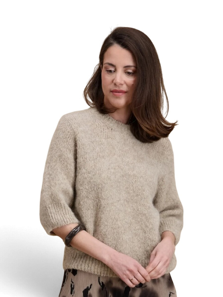 Beige pull met korte mouwen Signe Nature 