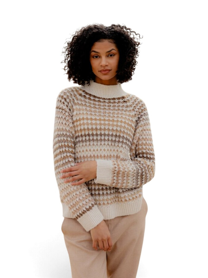 Beige gebreide trui Signe Nature
