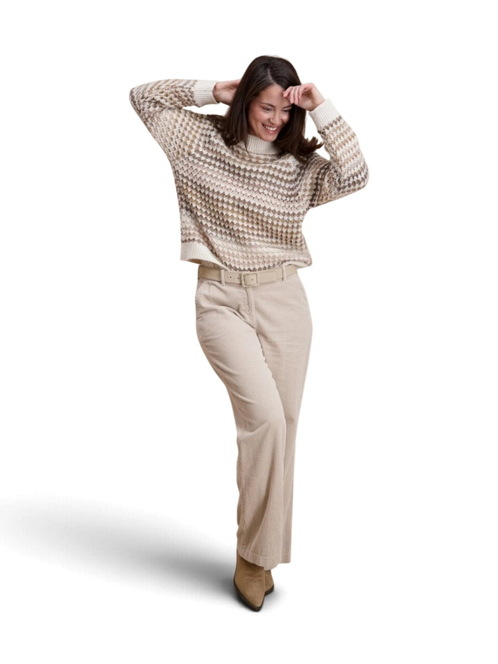 Beige gebreide trui Signe Nature