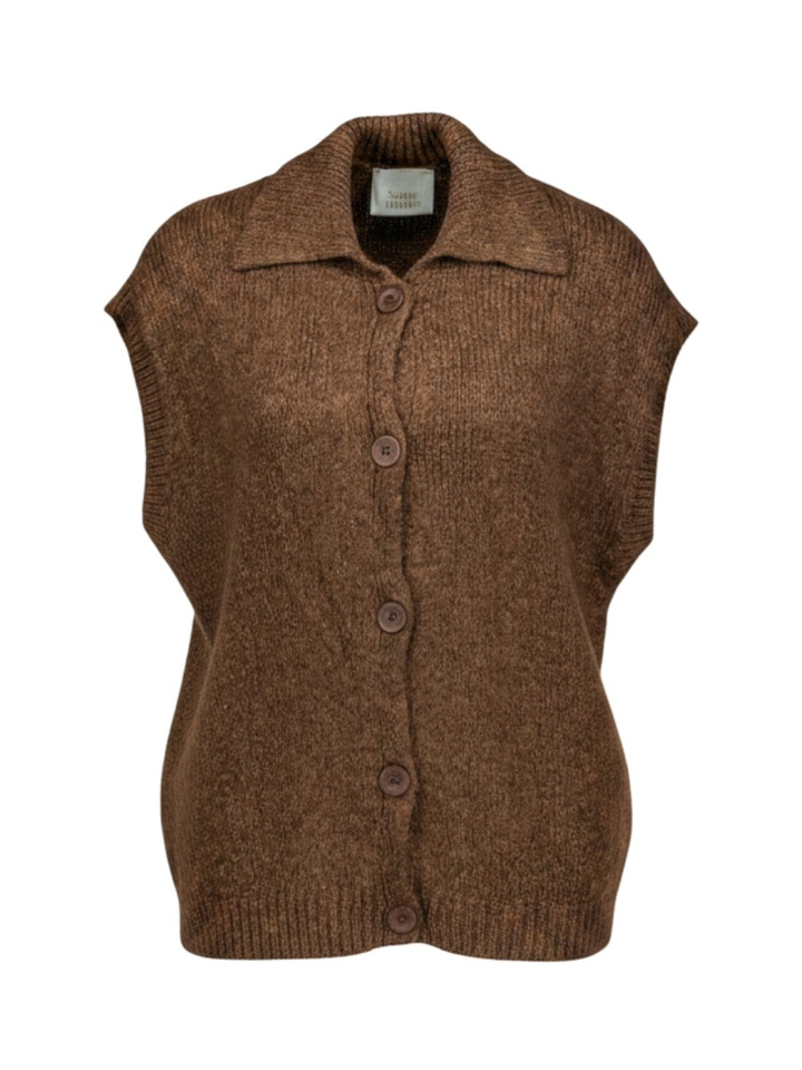 Bruine gilet met korte mouwen Signe Nature