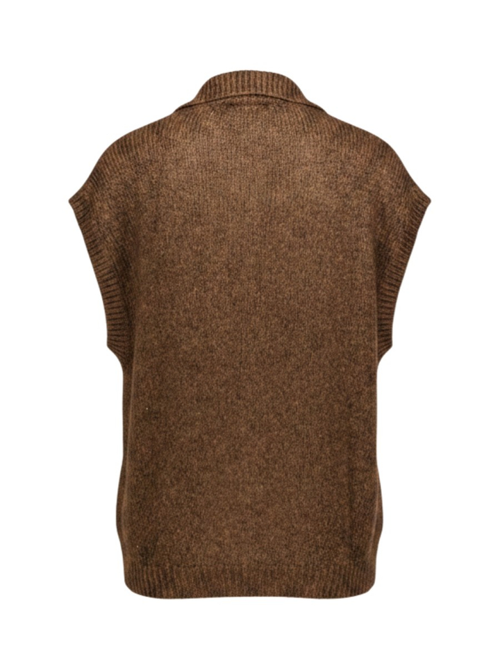 Bruine gilet met korte mouwen Signe Nature
