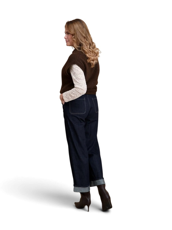 Bruine gilet met korte mouwen Signe Nature