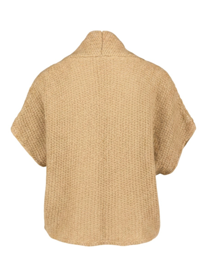 Beige mouwloze gebreide cardigan Senso