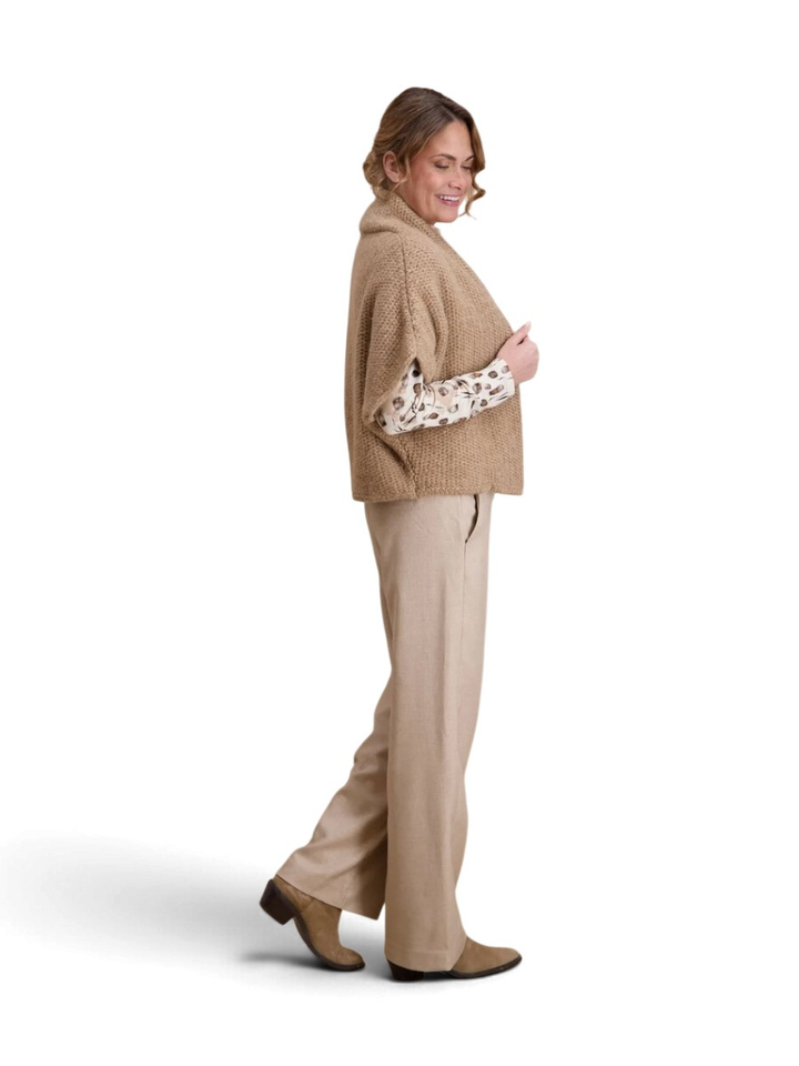 Beige mouwloze gebreide cardigan Senso