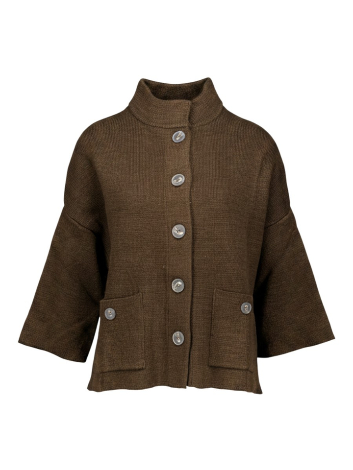 Bruine gilet met knopen Signe Nature