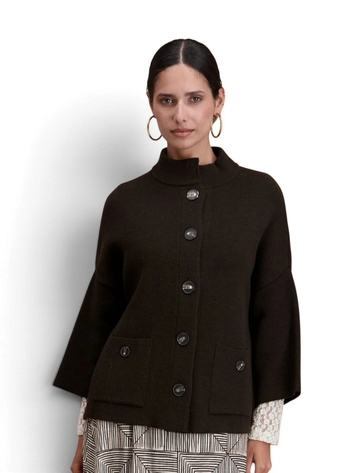 Bruine gilet met knopen Signe Nature
