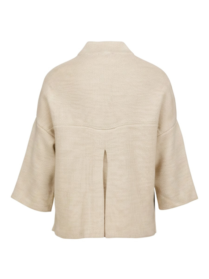 Beige gilet met grote bruine knopen Signe Nature