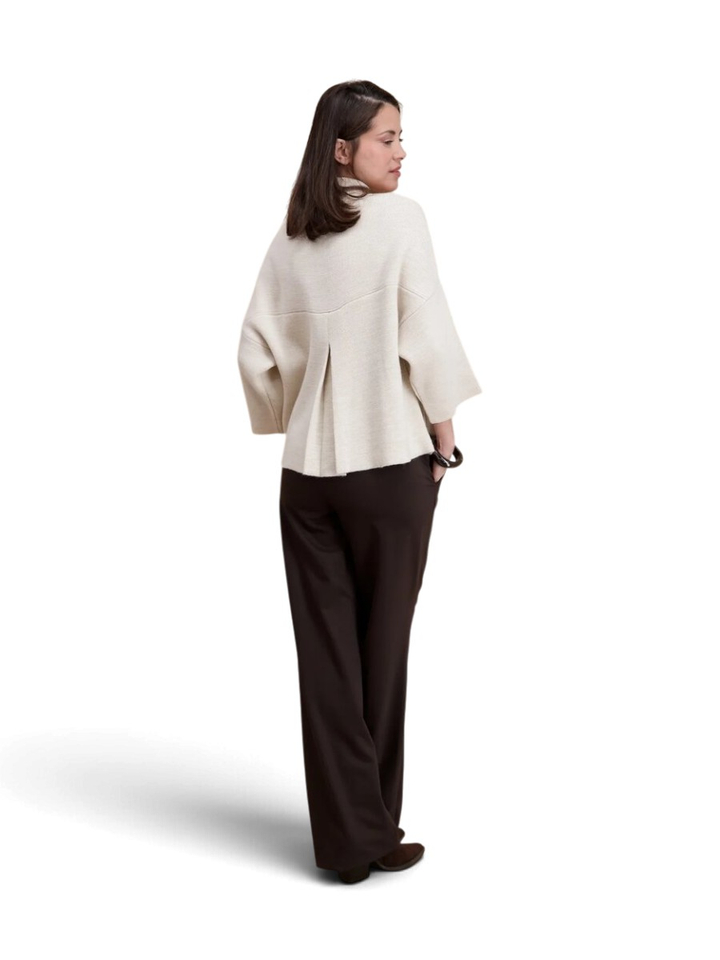 Beige gilet met grote bruine knopen Signe Nature