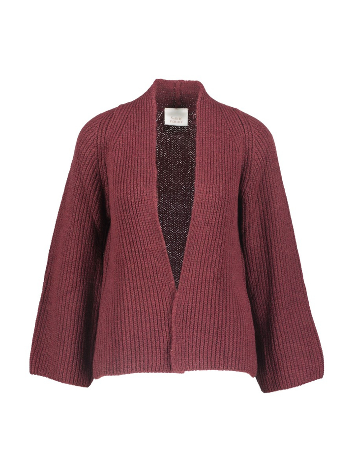 Bordeaux openvallende gebreide gilet Signe Nature
