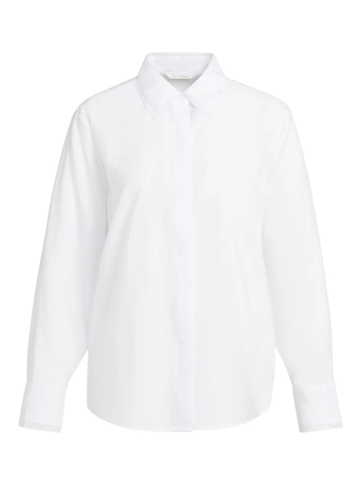 Witte blouse met kraagdetail en lange mouwen Yaya
