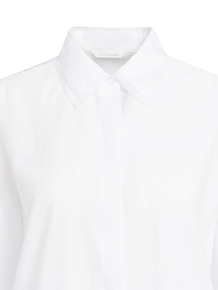 Witte blouse met kraagdetail en lange mouwen Yaya