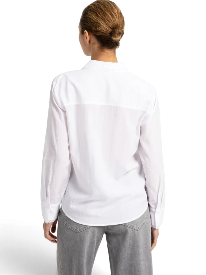 Witte blouse met kraagdetail en lange mouwen Yaya