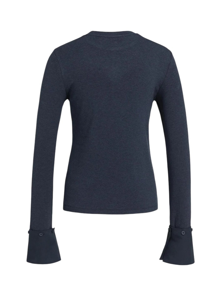 Blauwe t-shirts met afneembare manchetten Yaya