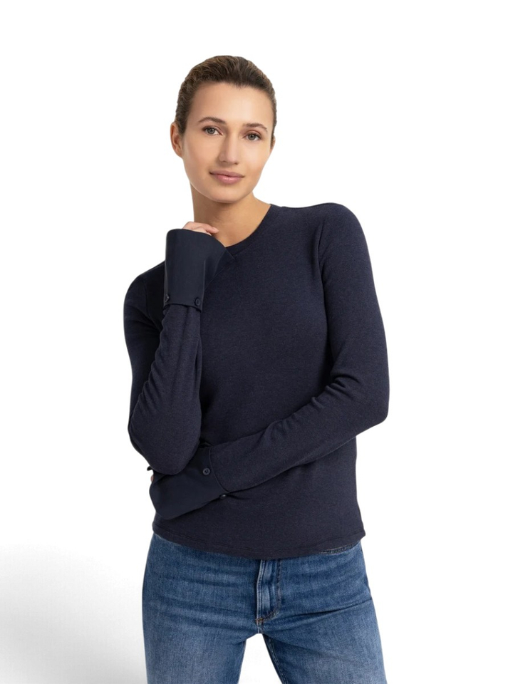 Blauwe t-shirts met afneembare manchetten Yaya