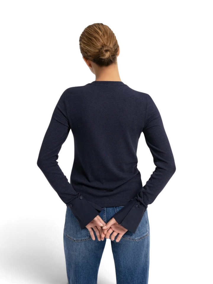 Blauwe t-shirts met afneembare manchetten Yaya