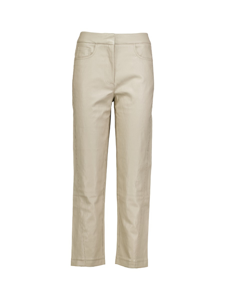 Beige lederlook broek Yaya 