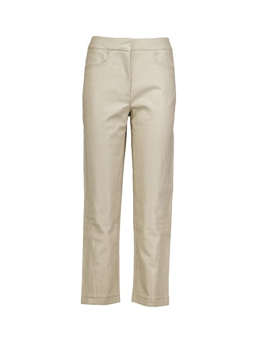 Beige lederlook broek Yaya