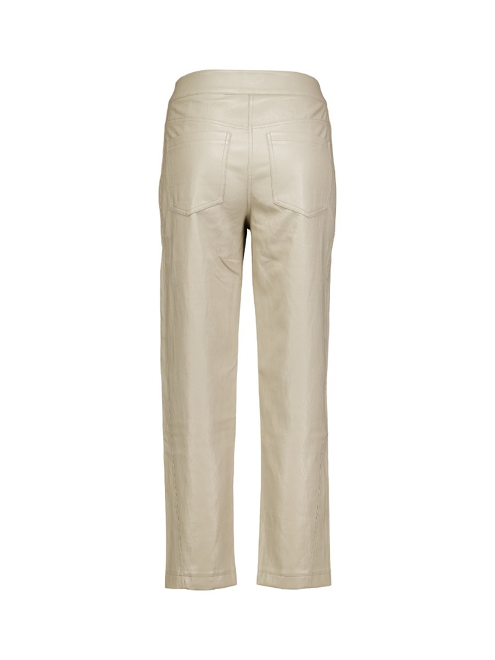 Beige lederlook broek Yaya 