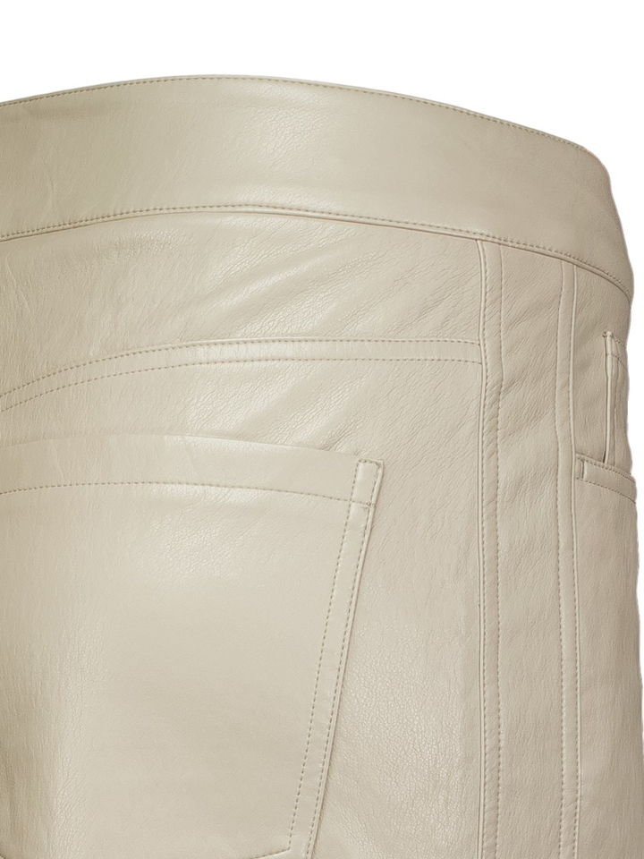 Beige lederlook broek Yaya 