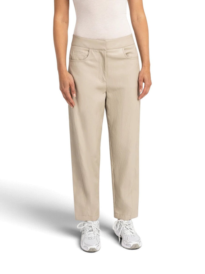 Beige lederlook broek Yaya 