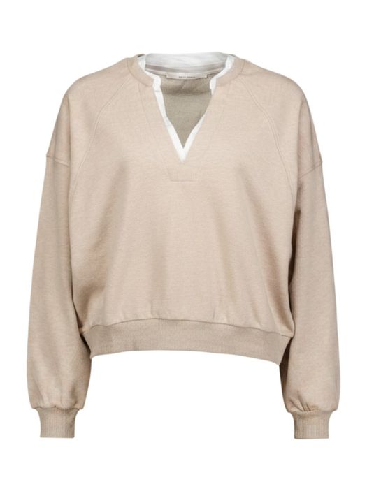 Beige trui met V-hals Yaya
