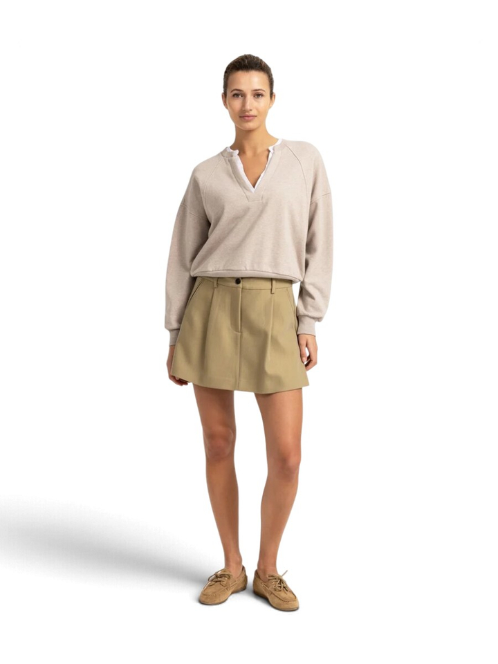 Beige trui met V-hals Yaya