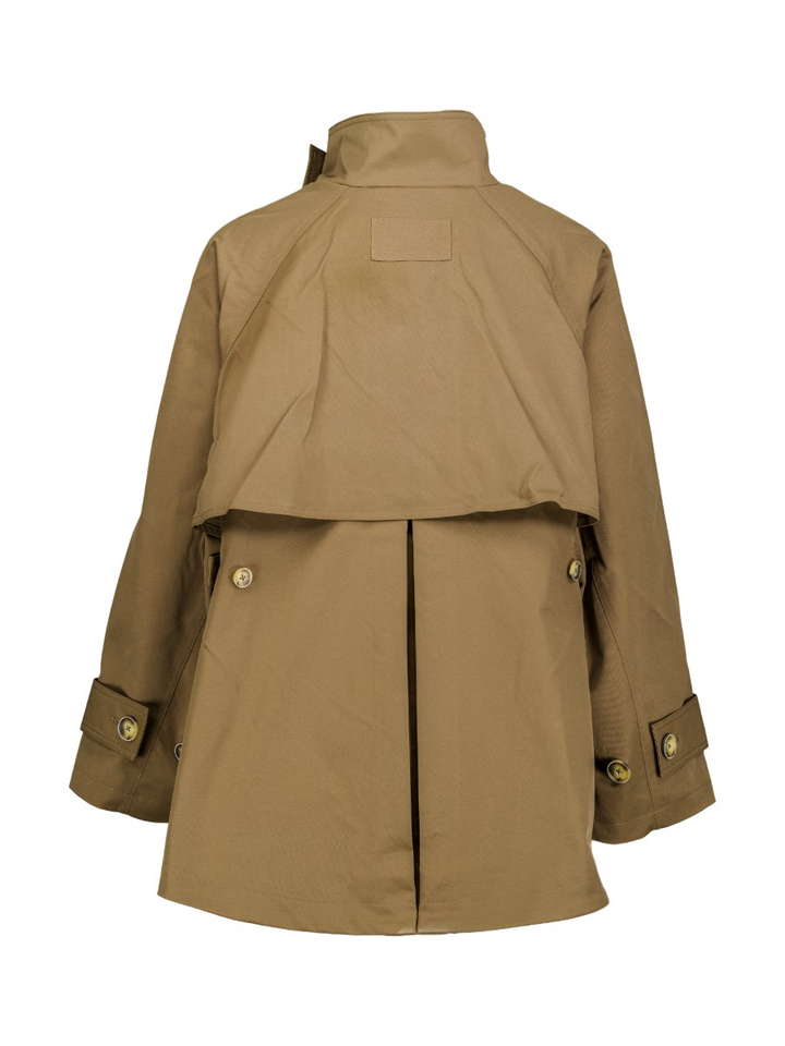 Kaki trenchcoat met opstaande kraag en rugflap Yaya