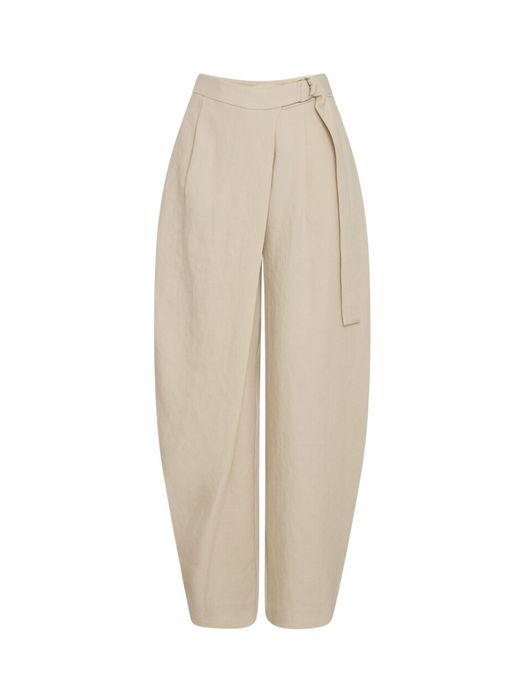 Beige wijde brroek met plooi Esteriane Msch Copenhagen